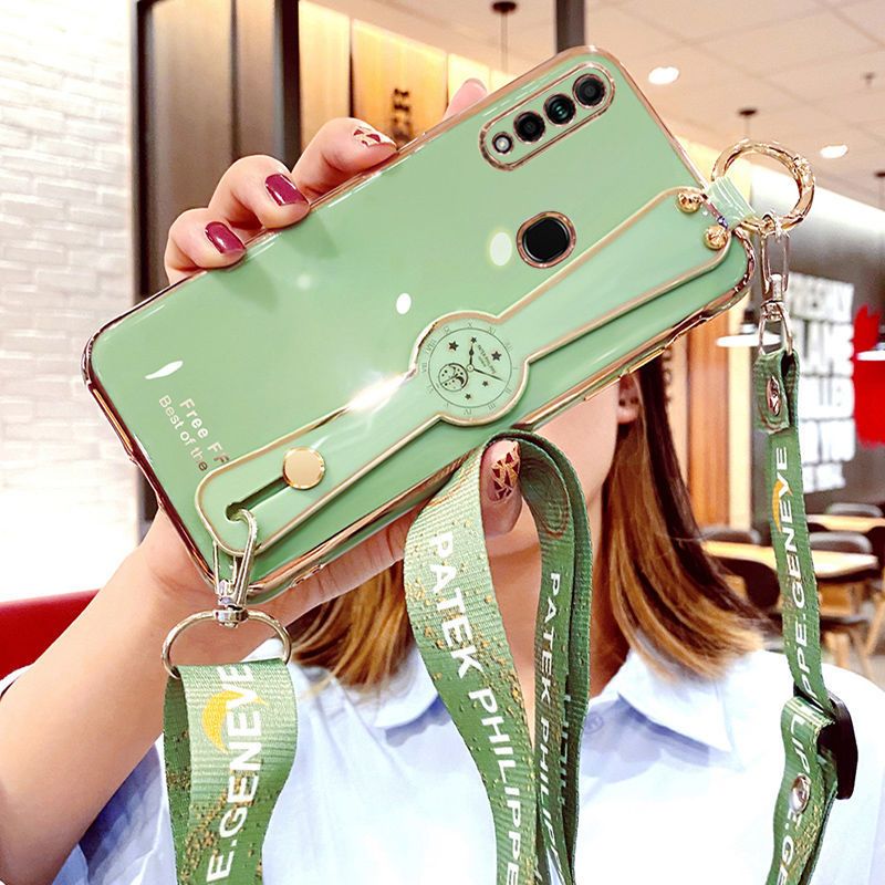 oppoa8手机壳女pdbm00腕带支架硅胶保护硅胶套oppoa8防摔软壳电镀暗夜