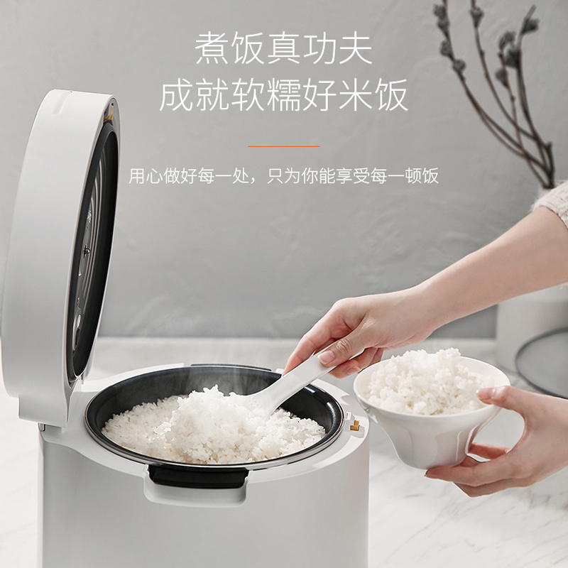 九阳3L升电饭煲IH铁釜电饭锅小智能迷你家用全自动1多功能2-3-4人 白色