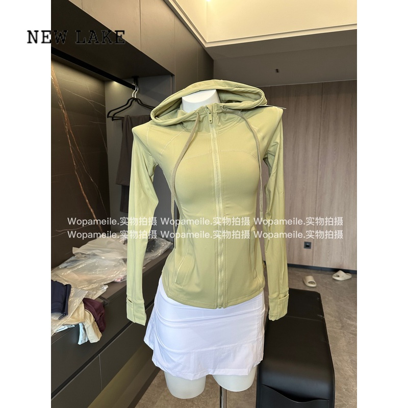 NEW LAKE瑜伽服Define女士运动夹克外套磨毛连帽健身帽衫2024春