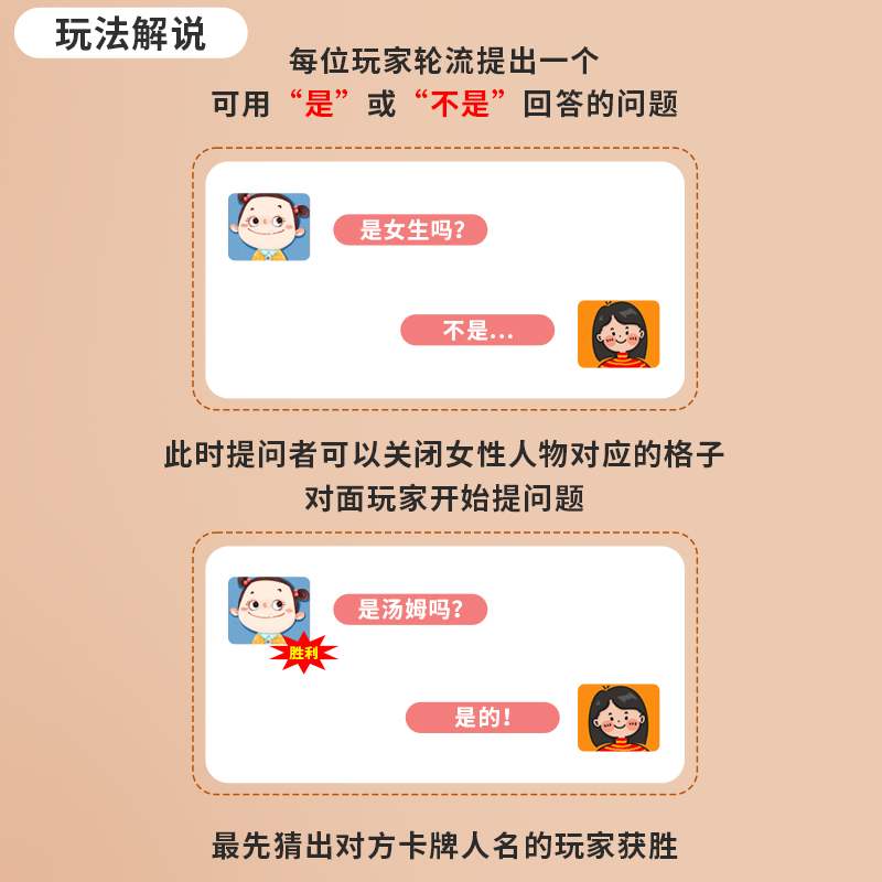 奕思瑞(Y·S·R)猜猜我是谁桌游儿童益智类亲子互动思维逻辑训练玩具双人对战卡牌高清大图