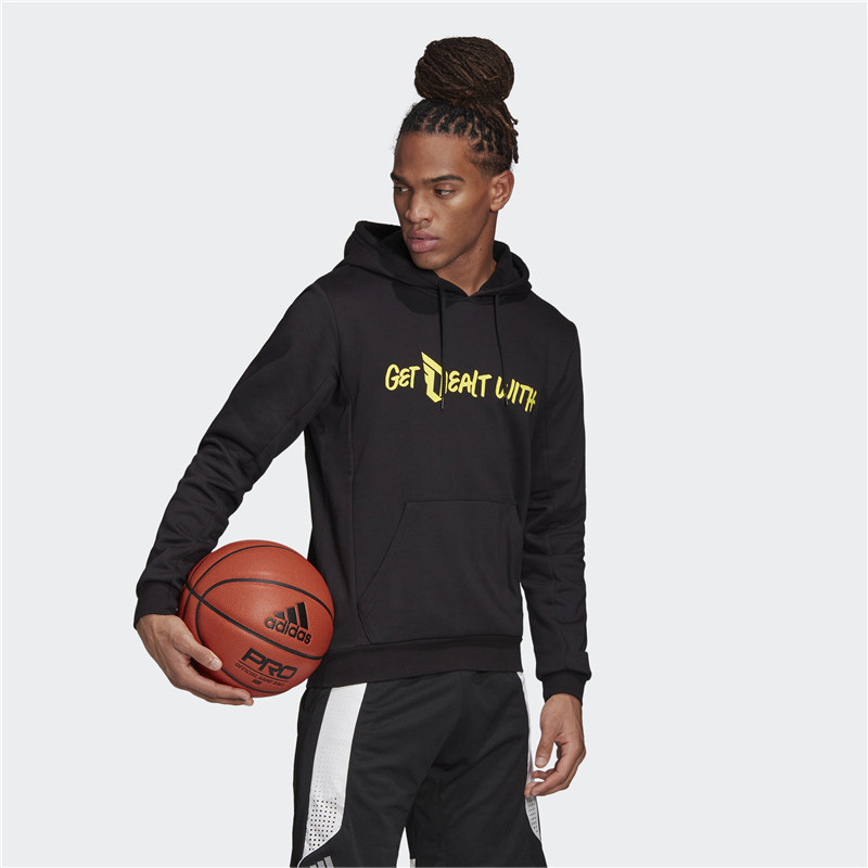 阿迪达斯adidas卫衣男2020新款利拉德篮球套头衫运动长袖GE1055
