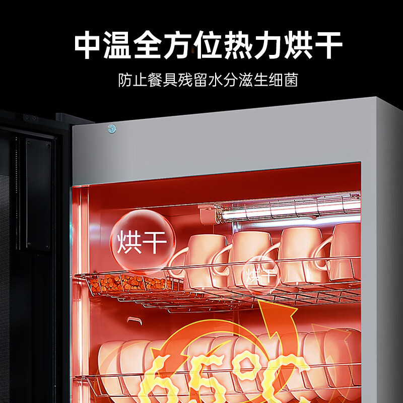 容声消毒柜商用大容量餐饮立式双开门饭店酒店餐厅不锈钢消毒碗柜 一星级 370L 单门全不锈钢390-RD309高清大图