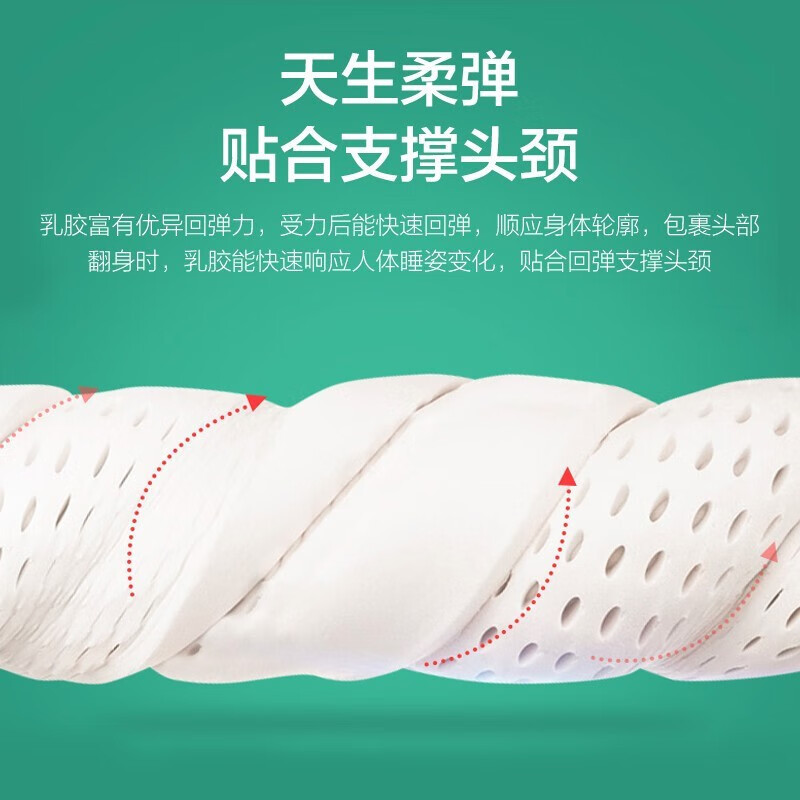 慕思(DeRUCCI)[苏菲娜]颈椎枕芯悦系列 高低枕单人家用酒店脊椎枕头 曲线枕
