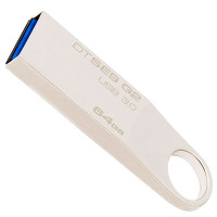 金士顿（KINGSTON）64GB U盘 USB3.0 DTSE9G2 金属银色亮薄 读速100MB/