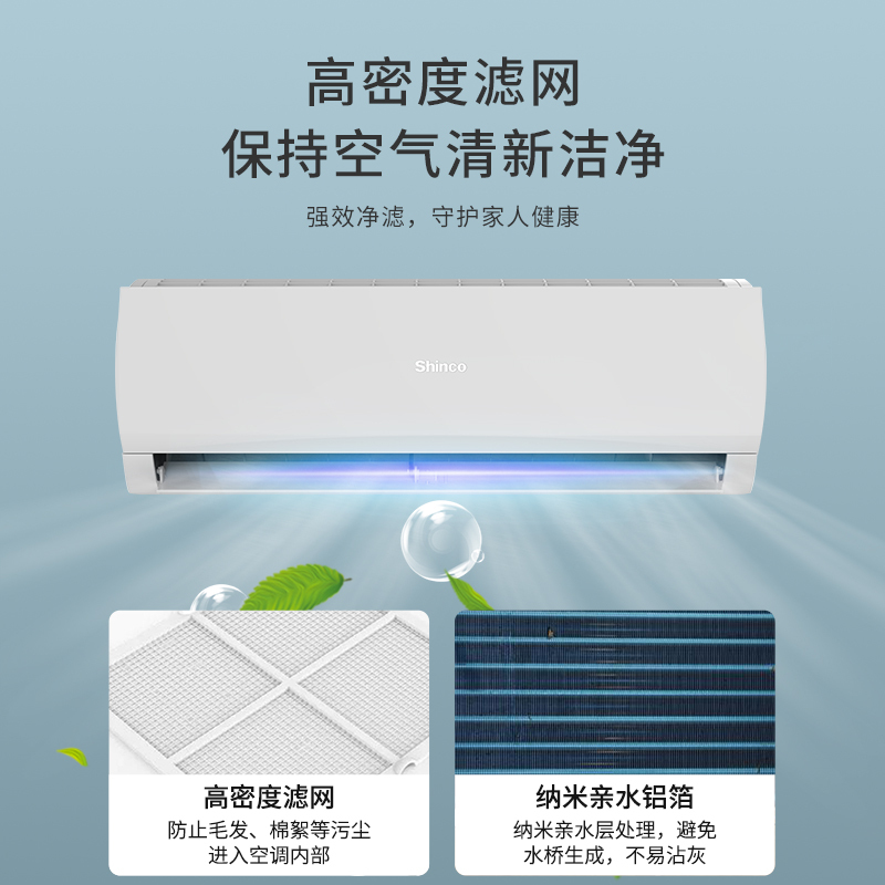 新科(Shinco) 大1匹 新能效定频单冷(仅制冷)强力除湿 壁挂式空调挂机 KF-26GW/NHC+5