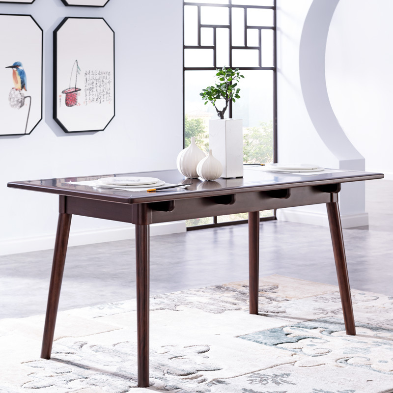 光明家具进口红斑马木实木餐桌新中式餐厅餐桌组合9094103158餐桌