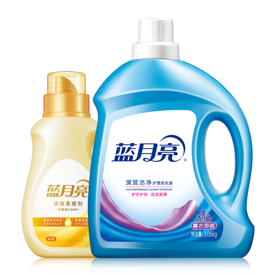 蓝月亮深层去渍洗衣液强力除菌抑菌科技呵护全家衣物