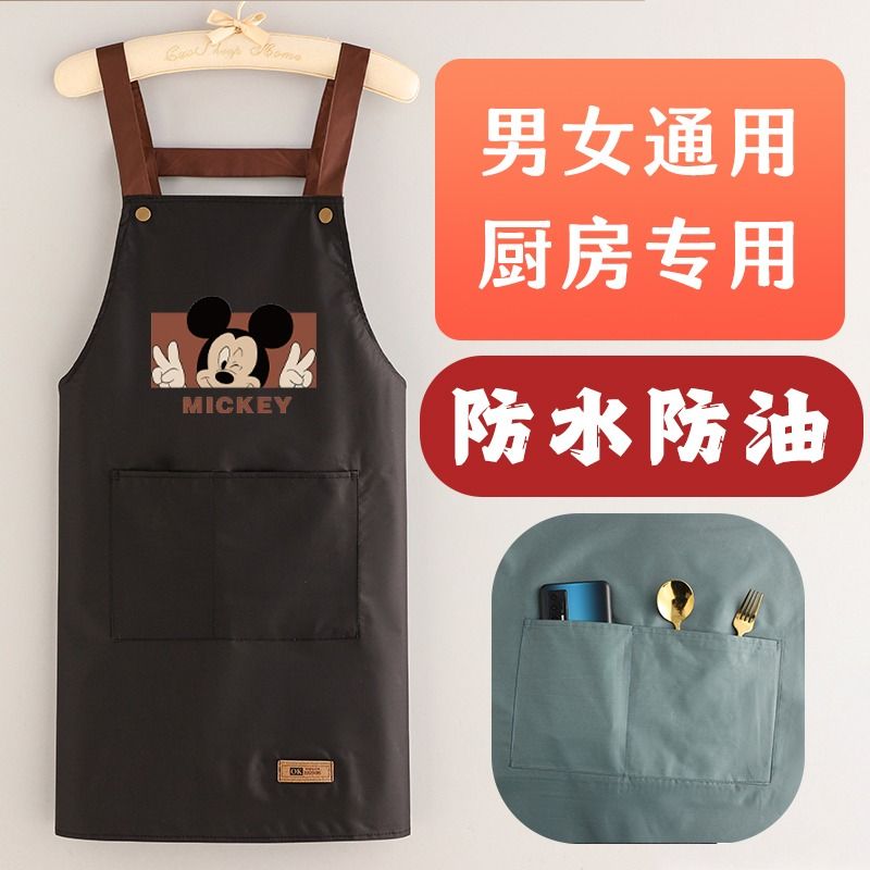 加肥加大长袖围裙罩衣新款男女通透防水防油家用厨房工作服高清大图