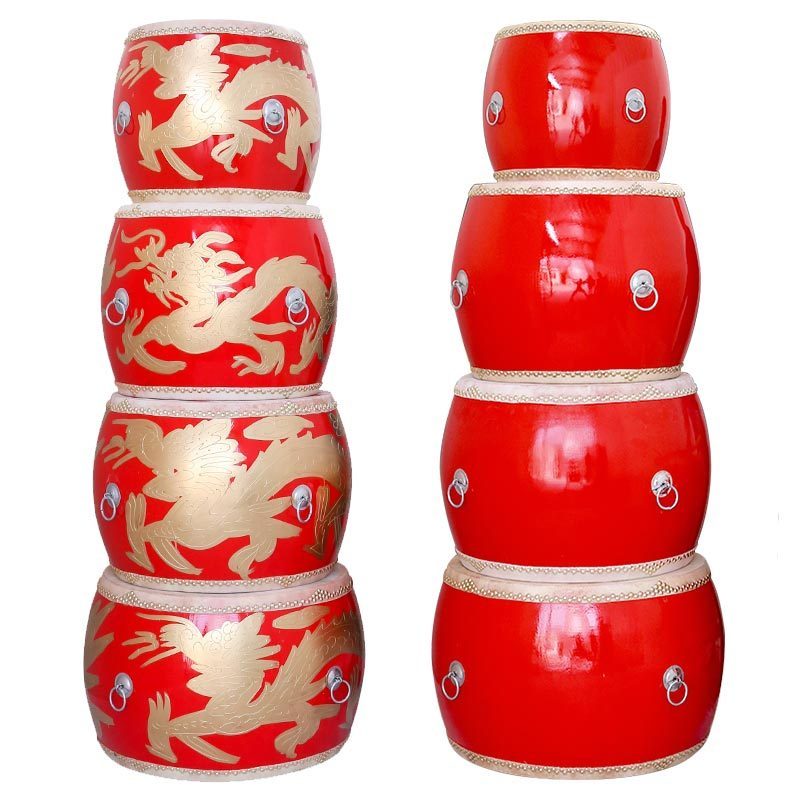 利特莱依24寸牛皮鼓红鼓战鼓鼓架常规款