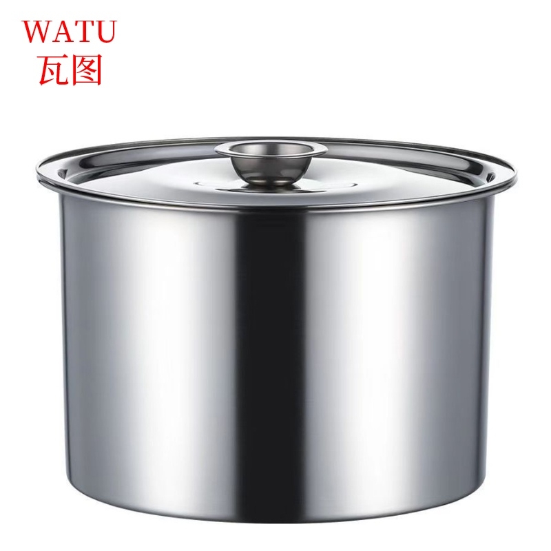 瓦图 304不锈钢味盅 带盖调料缸储油打蛋盆 厨房调味罐 18cm 1个装高清大图