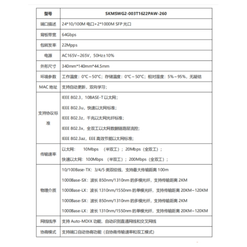 赛康工程光电交换机16口千兆交换机SKMSWG2-003T1622PAW-260质保3年