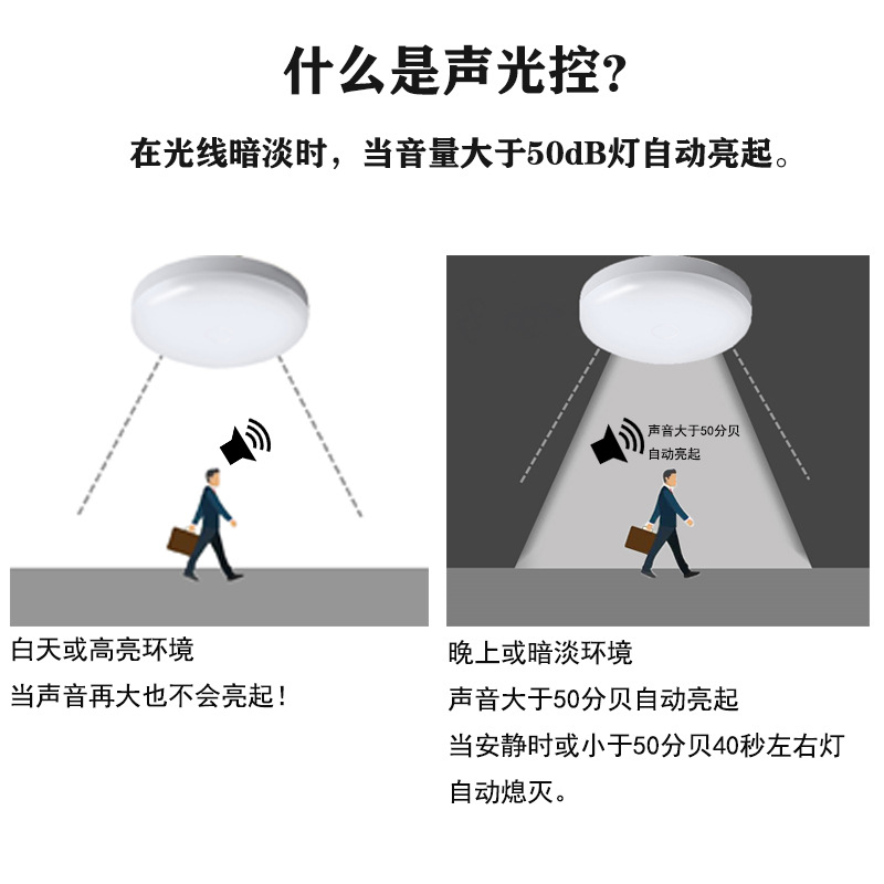 洛安斯 声控吸顶灯 12W 个高清大图