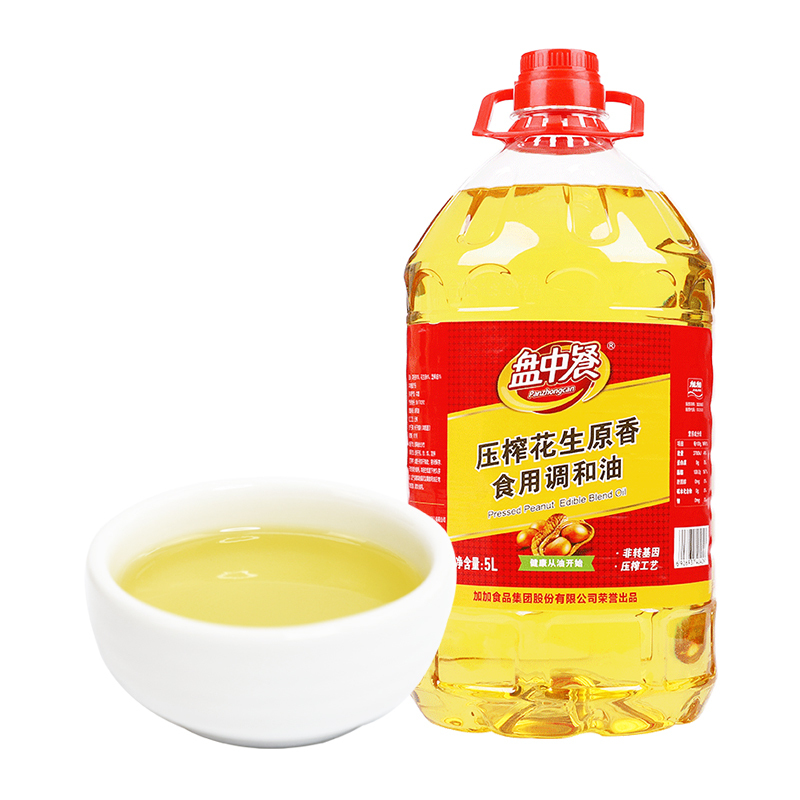 加加 盘中餐压榨花生原香食用调和油5L