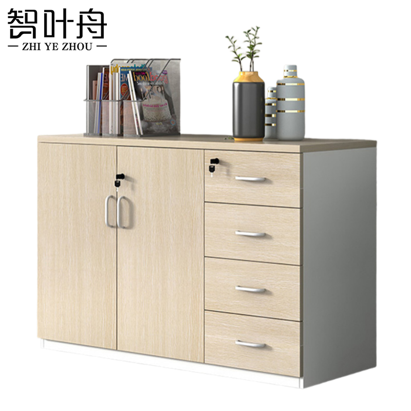 智叶舟办公矮柜二门四抽120*40*80cm台高清大图