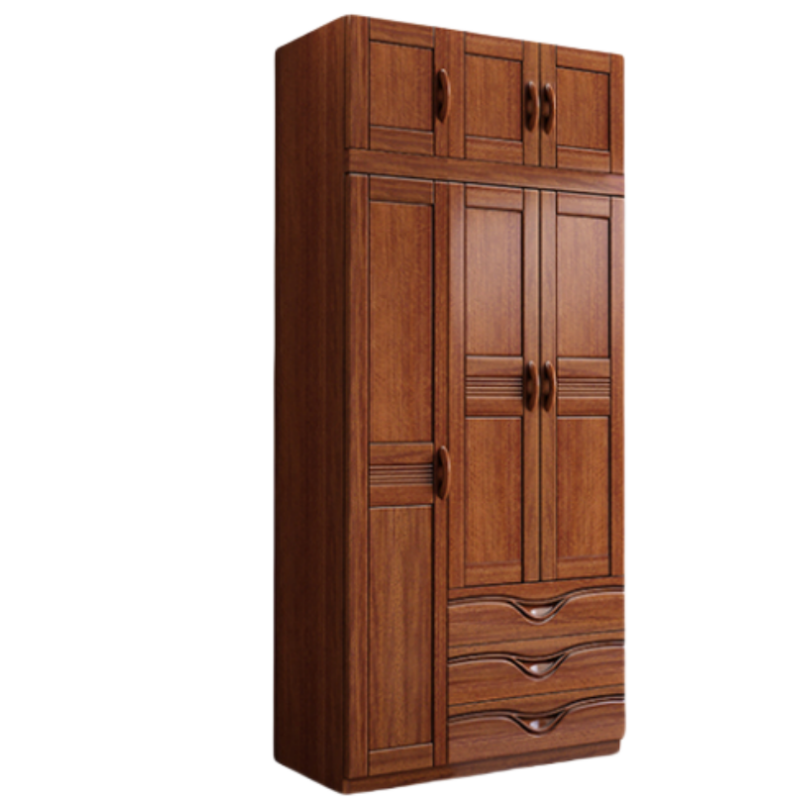 铭思达实木衣柜三门+顶柜套高清大图