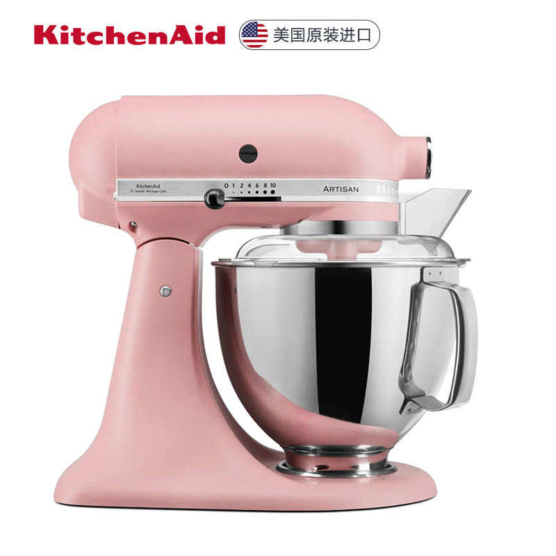 凯膳怡(KitchenAid) 4.8L抬头式厨师机5QT家用小型和面机揉面搅拌机5KSM125CER帝王红高清大图