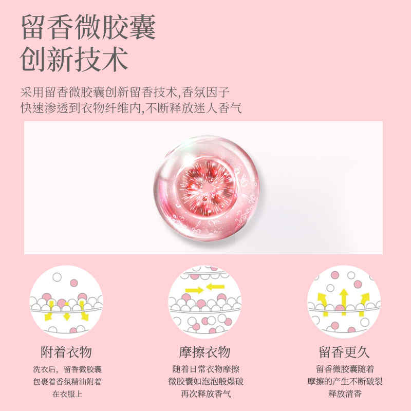 苏宁宜品x爱恩倍衣物柔顺留香珠甜沁樱玫200g*2瓶