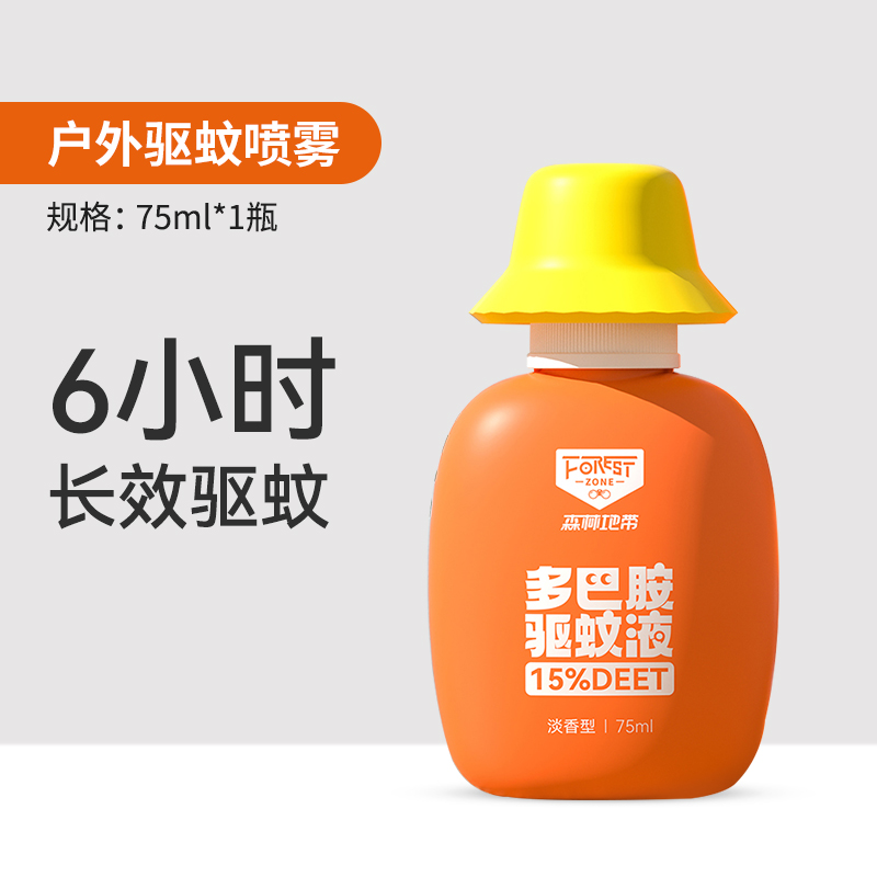 森林地带 多巴胺驱蚊帽系列 驱蚊液75ml(15%避蚊胺有香)高清大图