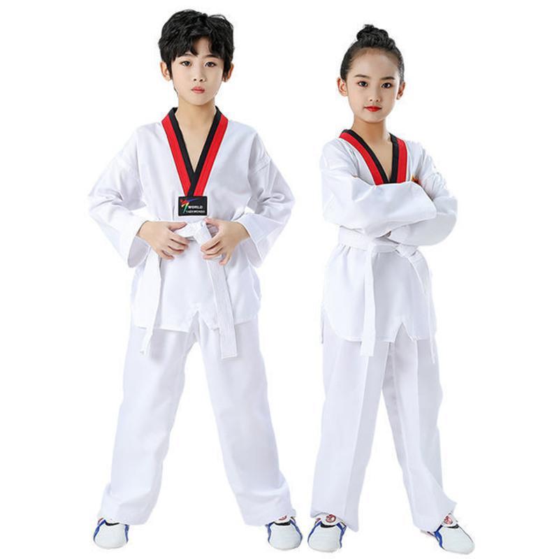 跆拳道服成人儿童秋冬季长袖长裤服男女初学成年训练道服定制