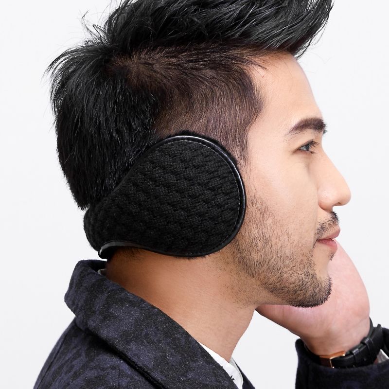 黑色摇粒绒均码可调节大小耳罩保暖男耳套女耳包冬季骑行耳暖护耳罩护