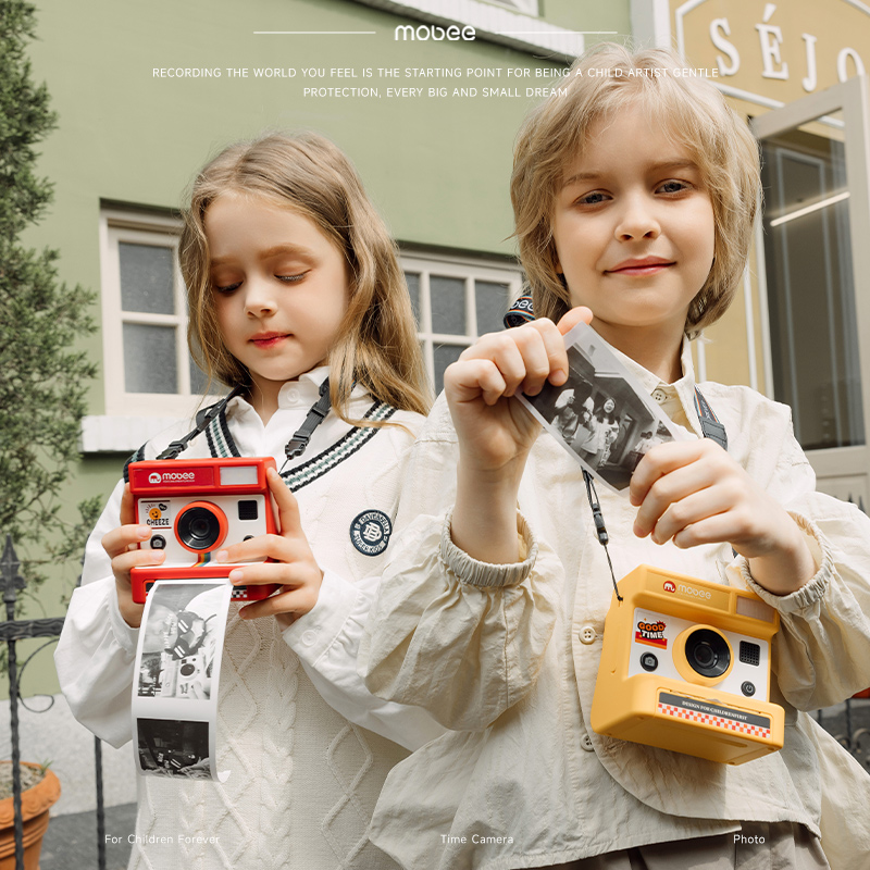 Mobee拍立得儿童相机 黄色 时光复古打印相机高清大图