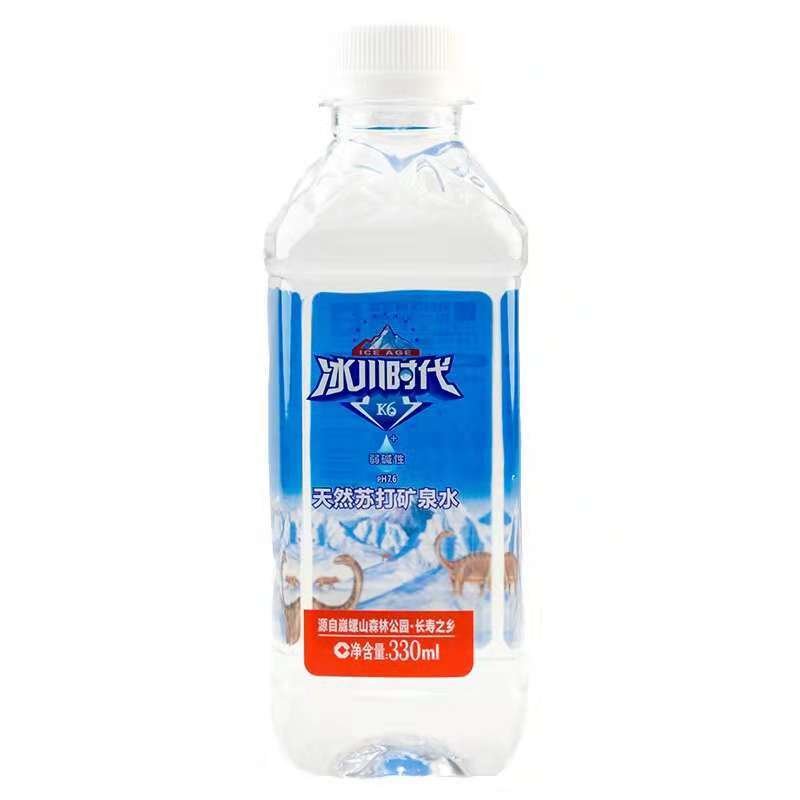 蓝剑冰川时代K6天然苏打矿泉水 330ML*24瓶/箱
