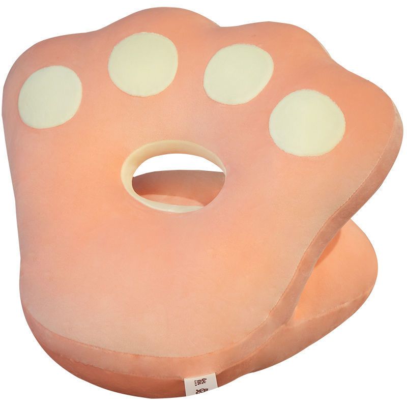 粉色 35x36x25cm 可爱猫爪午睡枕头办公室午睡神器女生抱枕靠垫学生趴睡枕趴着睡觉