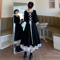 艳如飞小众连衣裙轻奢仙女长裙法式复古初恋礼服裙赫本名媛高端温柔裙子连衣裙
