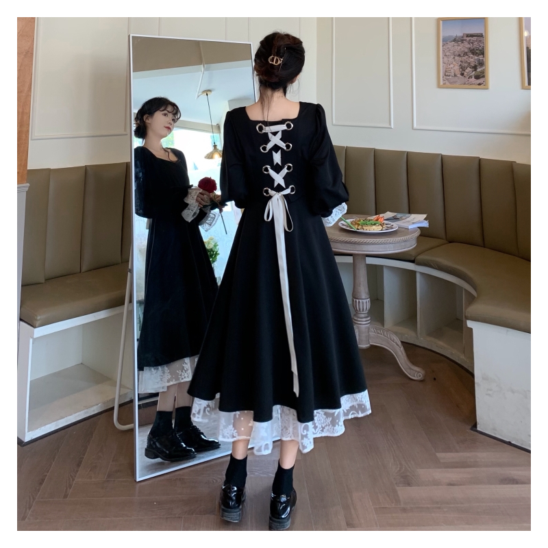 艳如飞小众连衣裙轻奢仙女长裙法式复古初恋礼服裙赫本名媛高端温柔裙子连衣裙