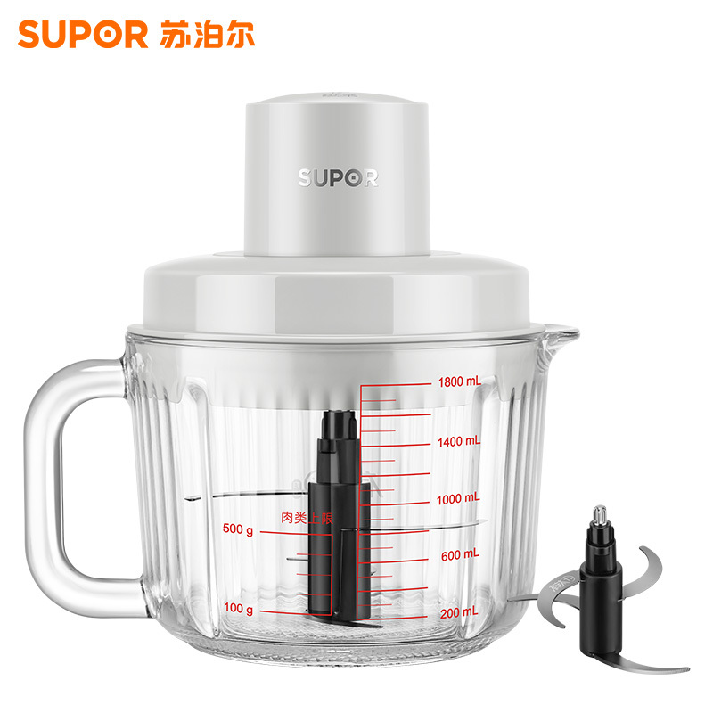 苏泊尔(SUPOR)绞肉机家用电动料理碎肉机多功能辅食有钛刀2.2L大容量绞馅机搅拌机(1副刀片) JR72-B220高清大图