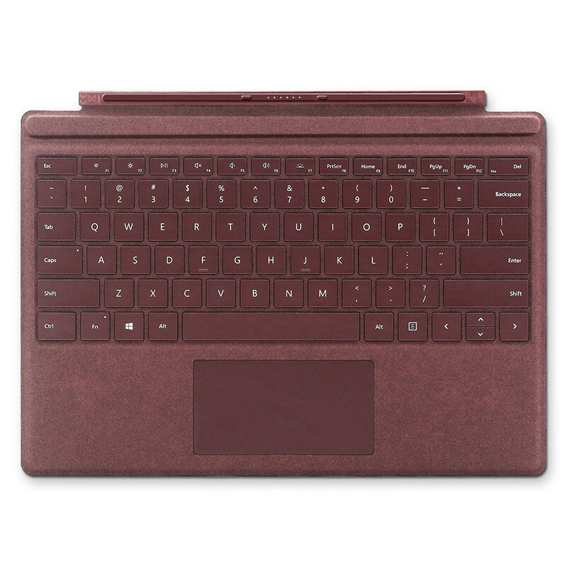 微软（Microsoft）Surface Pro 特制版专业键盘盖 机械键盘（深酒红）轻薄防摔