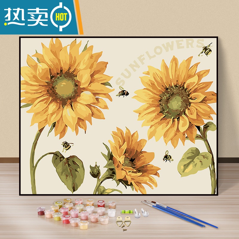 敬平diy数字油画简易手绘填色油彩画客厅风景卡通动漫花卉装饰画 窗前装饰画高清大图