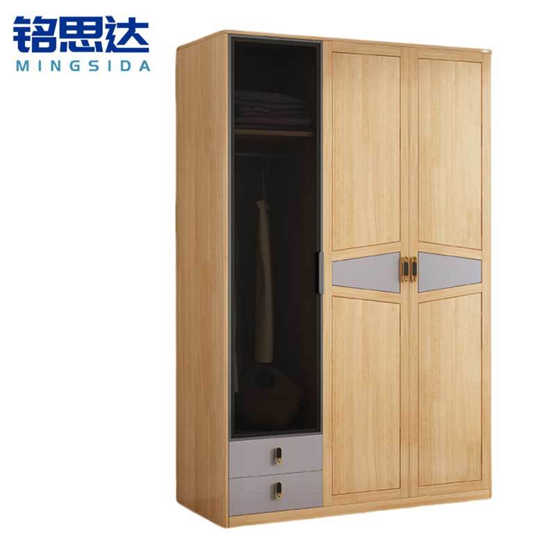 铭思达实木衣柜三门台
