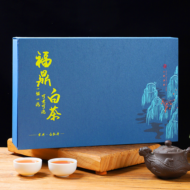 福鼎白茶方片2014老白茶小方片小茶饼花香白牡丹茶叶100片礼盒装高清大图