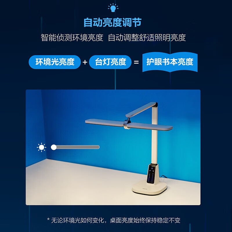 飞利浦 A3护眼台灯 儿童学习专用智能阅读灯 国AA级全光谱led灯高清大图