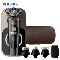 飞利浦(Philips)高端电动剃须刀SP9880/61 无线感应式充电三刀头旋转式剃须刀 全身水洗 多款配件多效理容