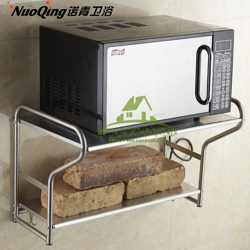 新款不锈钢壁挂架厨房置物架烤箱2层储物架厨具用品收纳收纳箱收纳柜收纳盒储物箱