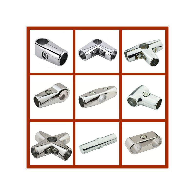 2532mm晾衣架配件货架两通圆管连接件不锈钢三通对接头调节脚垫