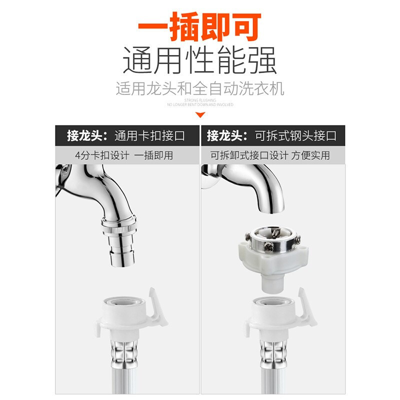 优勤洗衣机进水管1.5米 通用洗衣机进水管加长延长水管注水管接头软管子配件