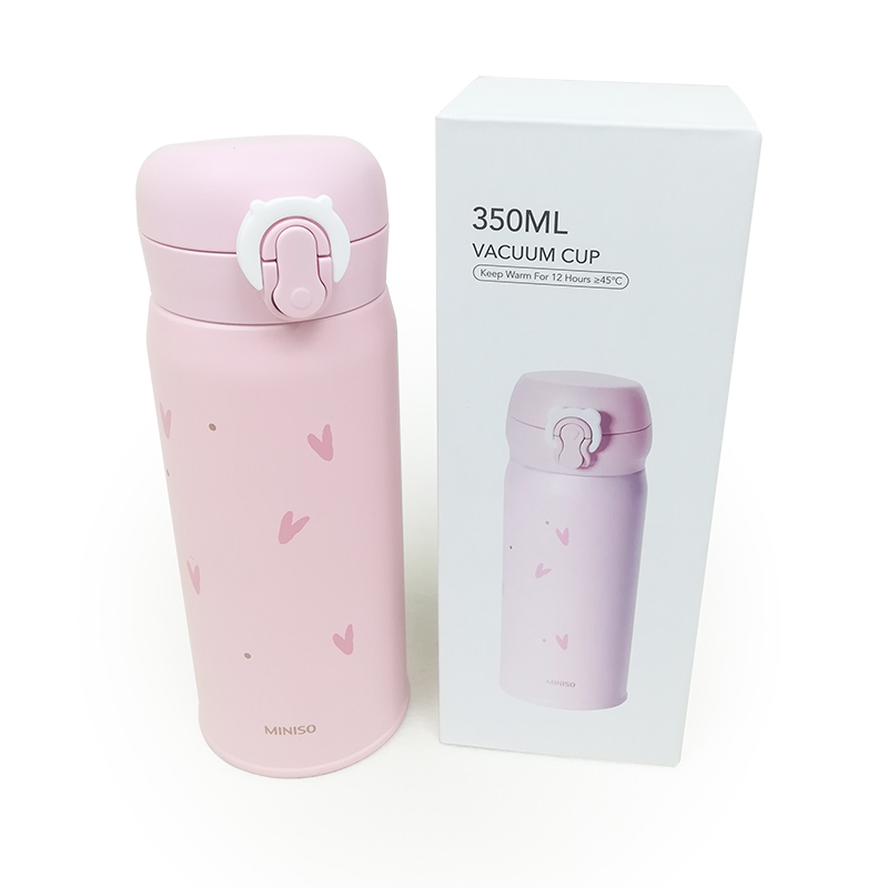 名创优品(miniso)保温杯304不锈钢金色弹跳盖系列(350-500ml)送朋友居家礼品