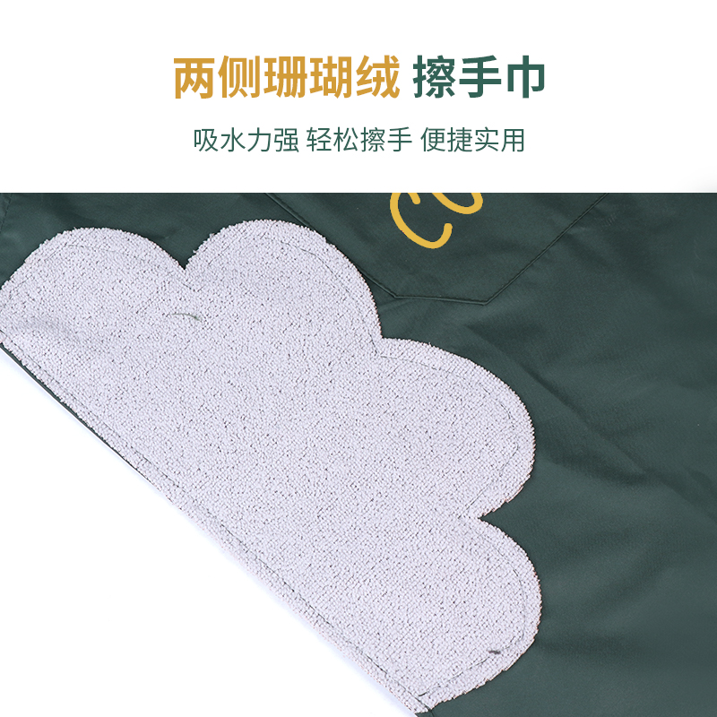 可擦手围裙厨房家用防水防油网红餐饮专用男女定制做饭工作服围腰高清大图
