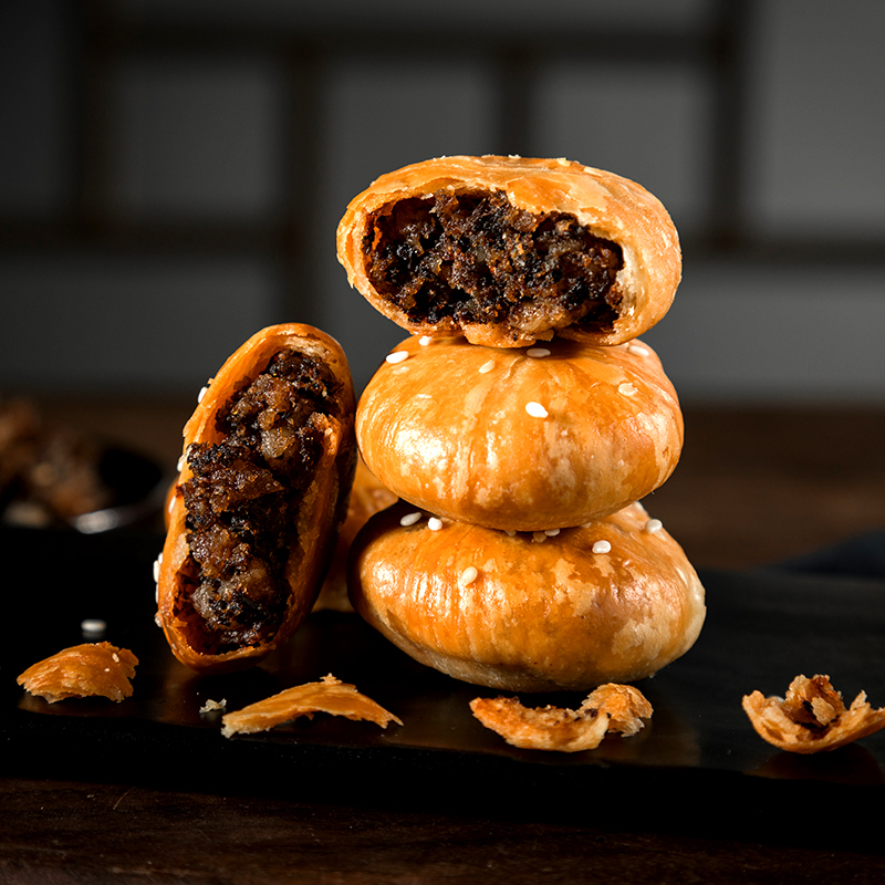 [领卷299-210]刻凡[黄山烧饼170g]安徽特产梅干菜扣肉酥饼宿舍零食