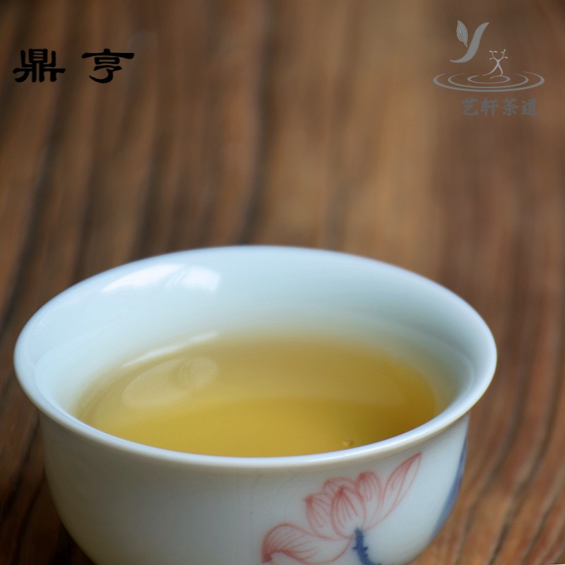 鼎亨手绘粉彩小茶杯陶瓷功夫茶具茶杯茶碗青瓷品茗杯主人杯单杯景