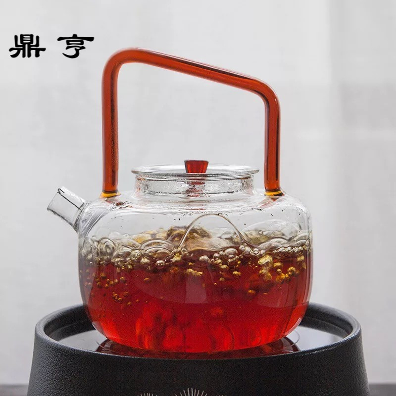 鼎亨玻璃烧水壶 煮茶器过滤泡茶壶高温耐热煮水提梁壶功夫茶具电