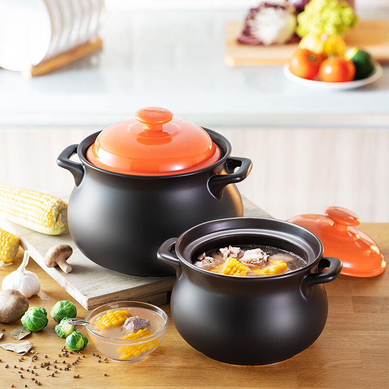 苏泊尔supor砂锅汤锅炖锅30l新陶养生煲惠系列陶瓷煲eb30mat01送硅胶