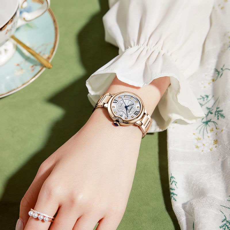 新奇特手表女生镶钻ins风小众女士手表防水时尚装饰腕表石英表钢带新款轻奢小表盘大气女表X-79图片