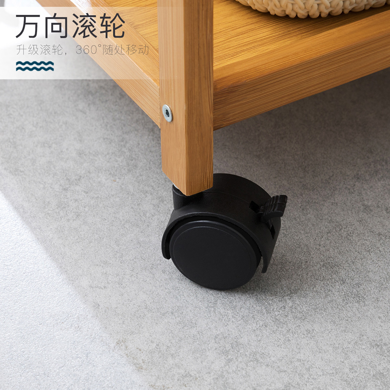 老竹匠 简易家用多功能客厅收纳架简约现代楠竹阳台储物架厨房卧室厕所卫生间层架/置物架仓库货架茶柜架置物