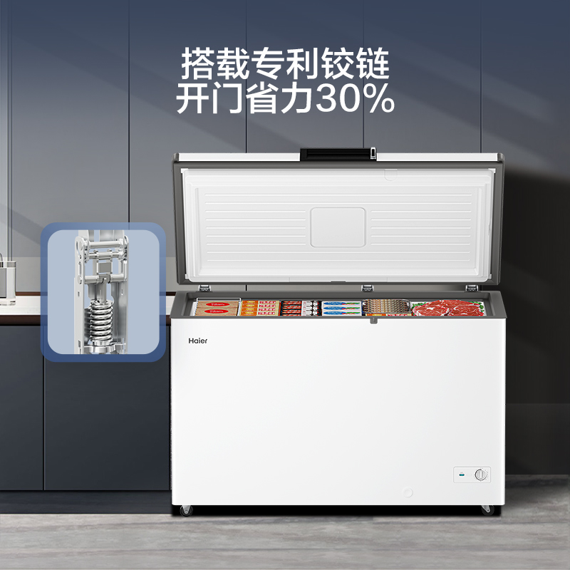 海尔(Haier)商用冰柜大容量全冷冻速冻商用家用冷柜保鲜冰箱卧式430升BC/BD-430GHP高清大图