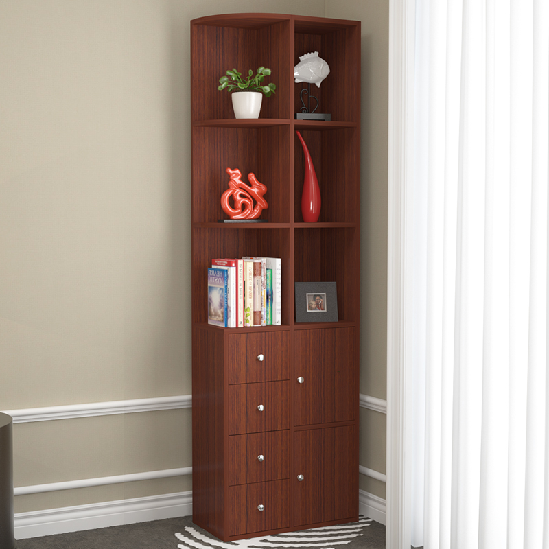 森美人简易角柜墙角柜简约现代书架落地书柜豪华型置物架客厅转角三角柜高清大图