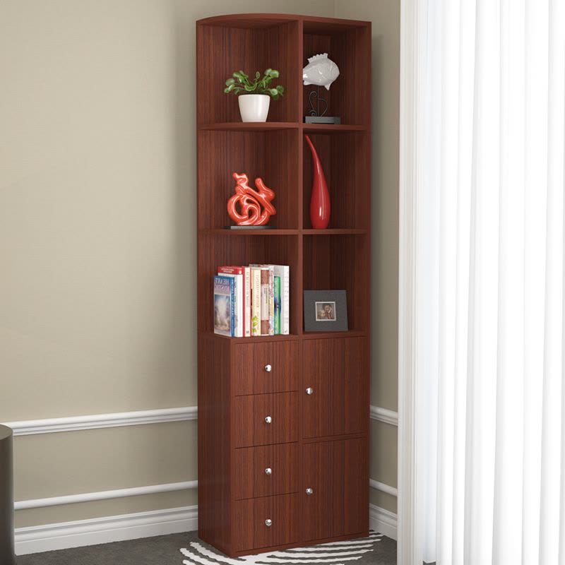 森美人简易角柜墙角柜简约现代书架落地书柜豪华型置物架客厅转角三角柜图片